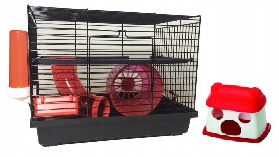 Levně klec pro křečka, hlodavce, domeček, naviják, miska
