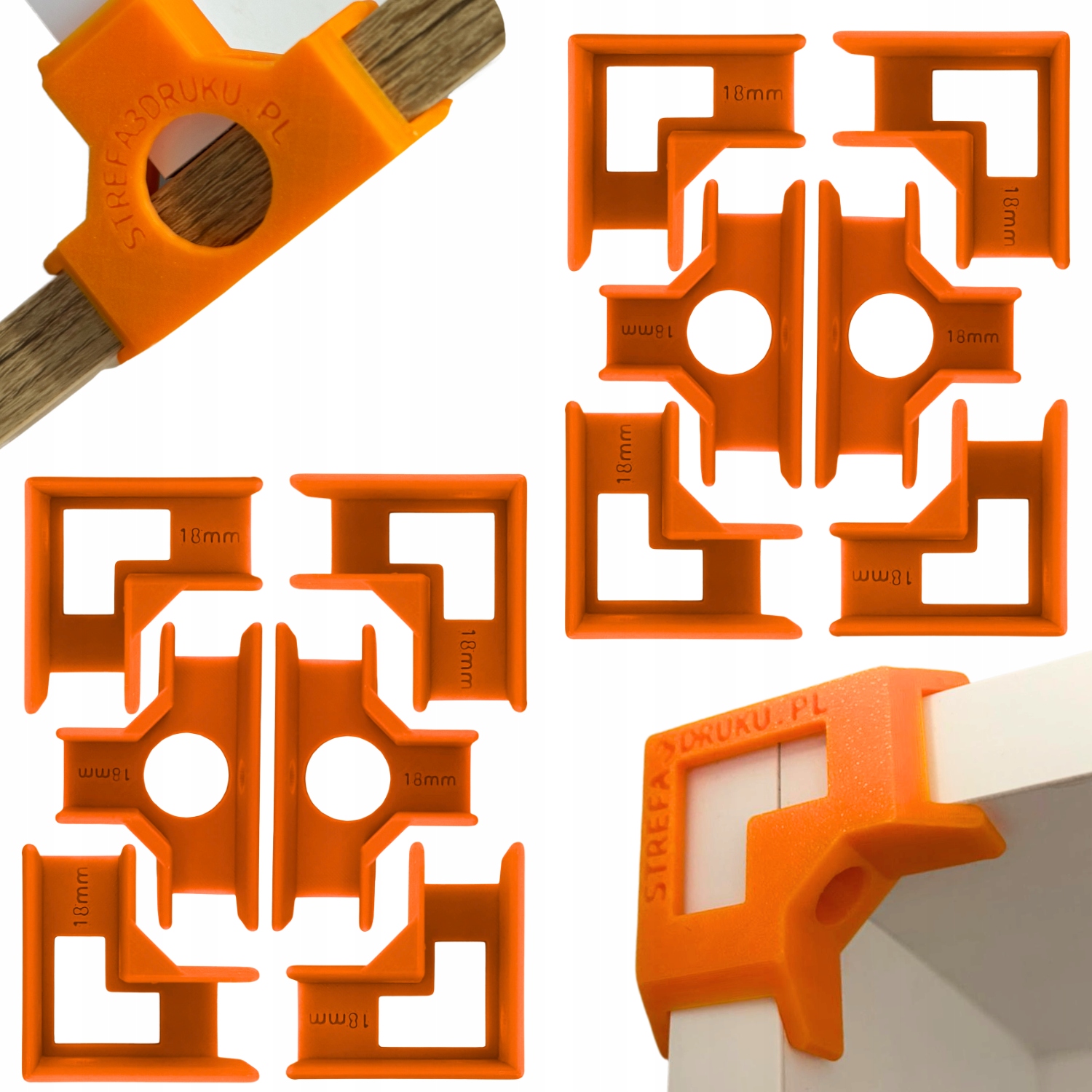 Zestaw grubych uchwytów stolarskich Trzecia Ręka 18 mm szablon do korpusów