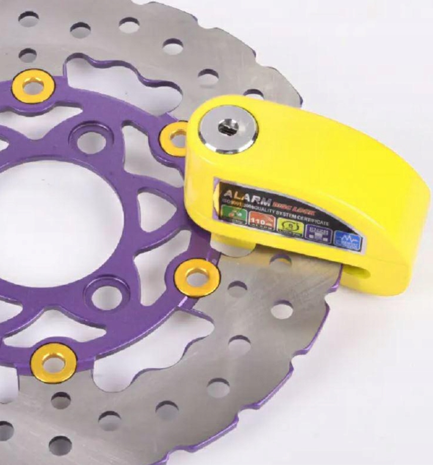 BLOKADA TARCZY HAMULCOWEJ Z ALARMEM BLOKADA NA ROWER MOTOR Z ALARMEM ŻÓŁTA Producent inny