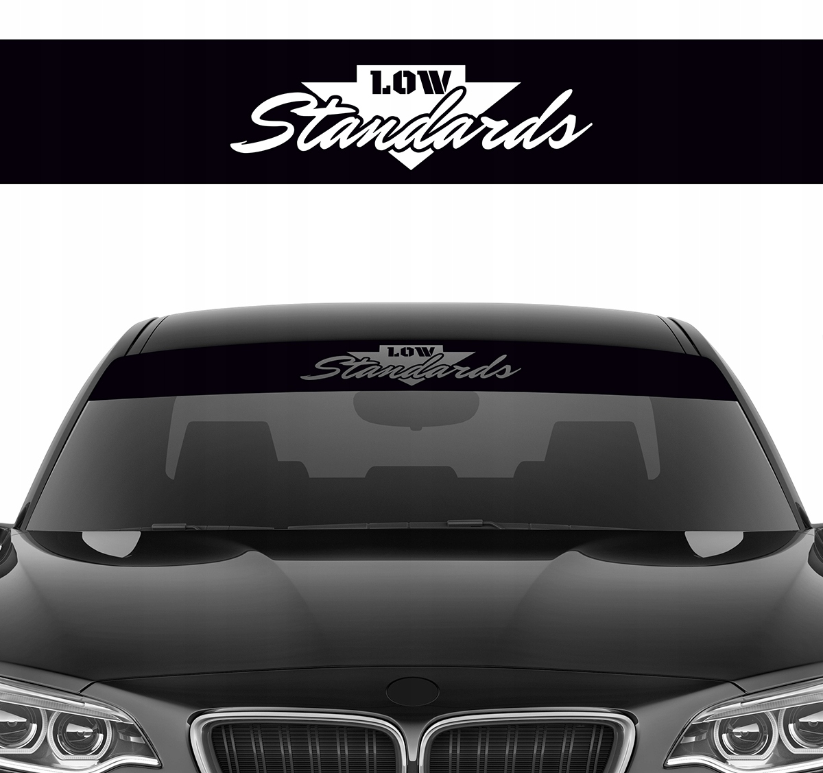 Naklejka na przednią szybę Blenda Pasek Przedni Jdm Low Standards 200x20