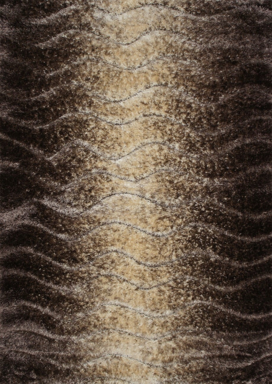 

Dywan Shaggy 140x190 Brązowy Złoty Z Połyskiem 3D