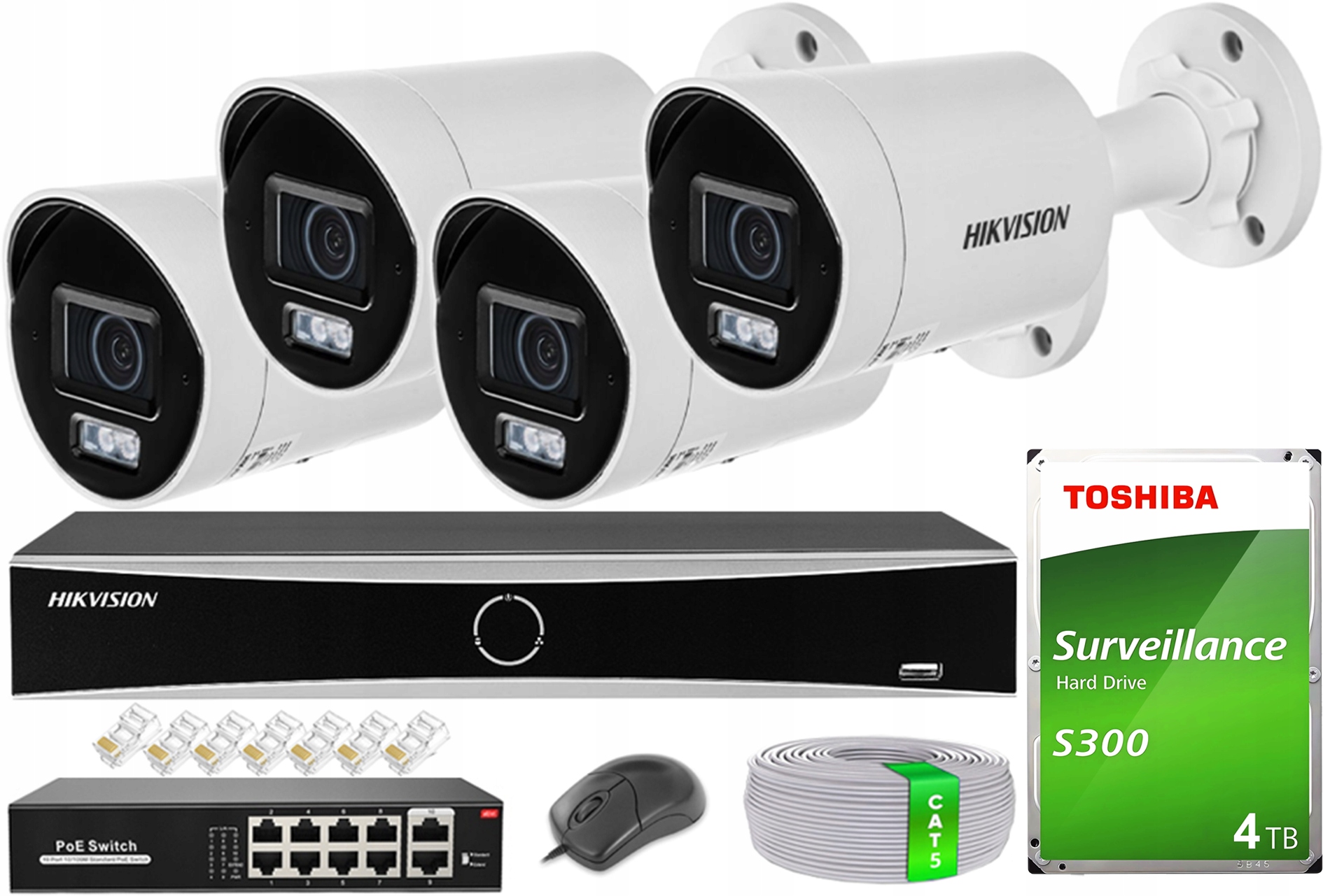 Sada na monitorovanie 8MPx Hikvision Acusense 4x DS-2CD2083G2-LI2U 4K Mikrofón