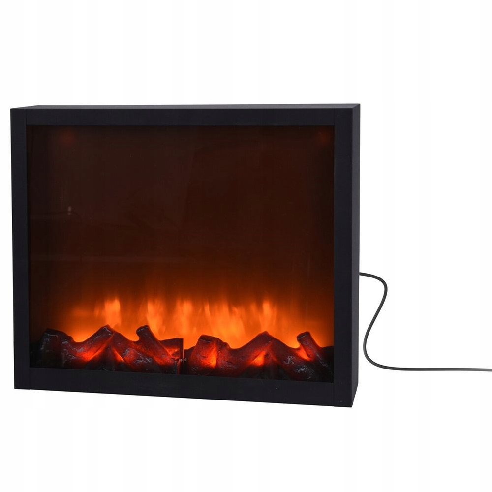 Elektrický Led krb kovový, černý, 41 x 25 cm