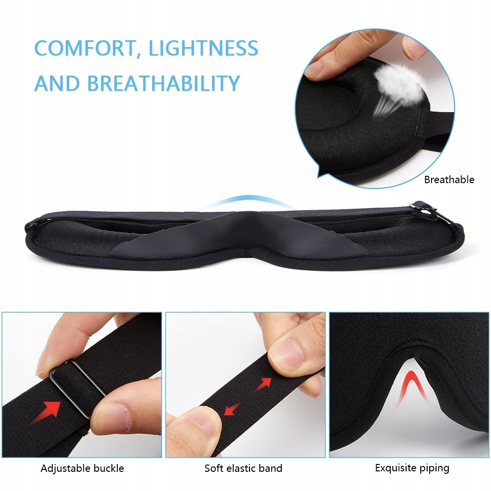 3D PREMIUM MASKA DO SPANIA OPASKA NA OCZY SNU 1FL Płeć uniseks