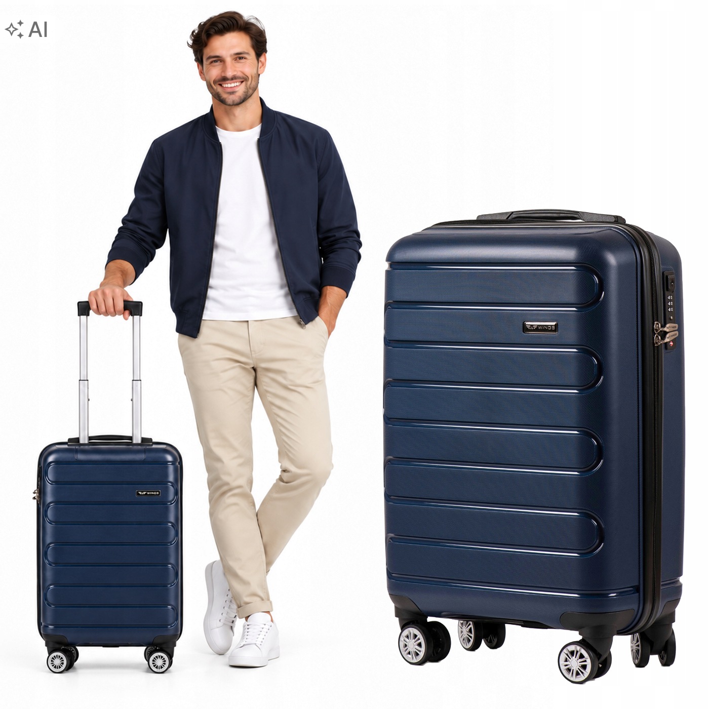 Kabinový kufr polypropylen DQ181-03 S Blue