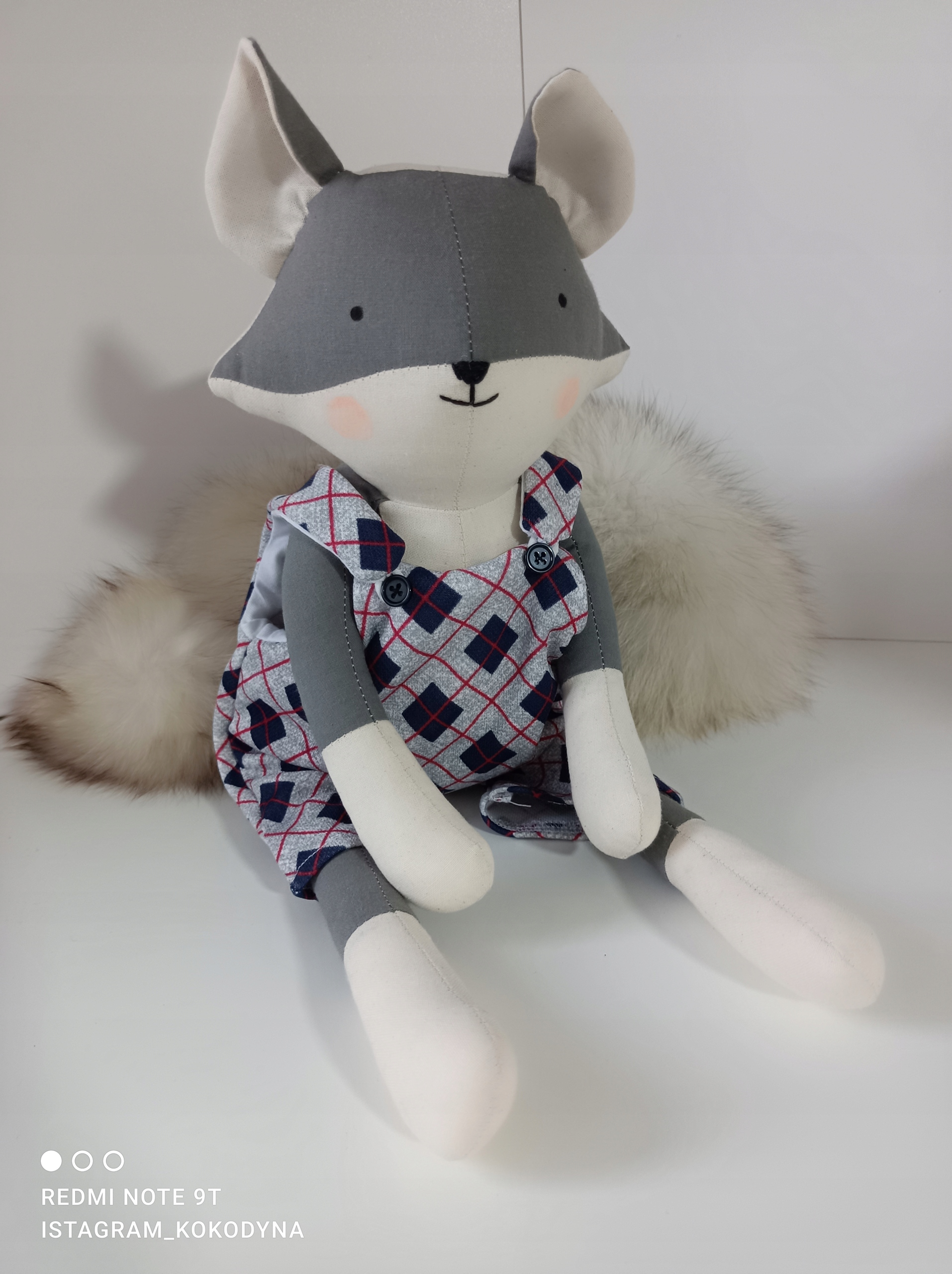 Liška liška 44cm dekorativní mazlíček ruční práce