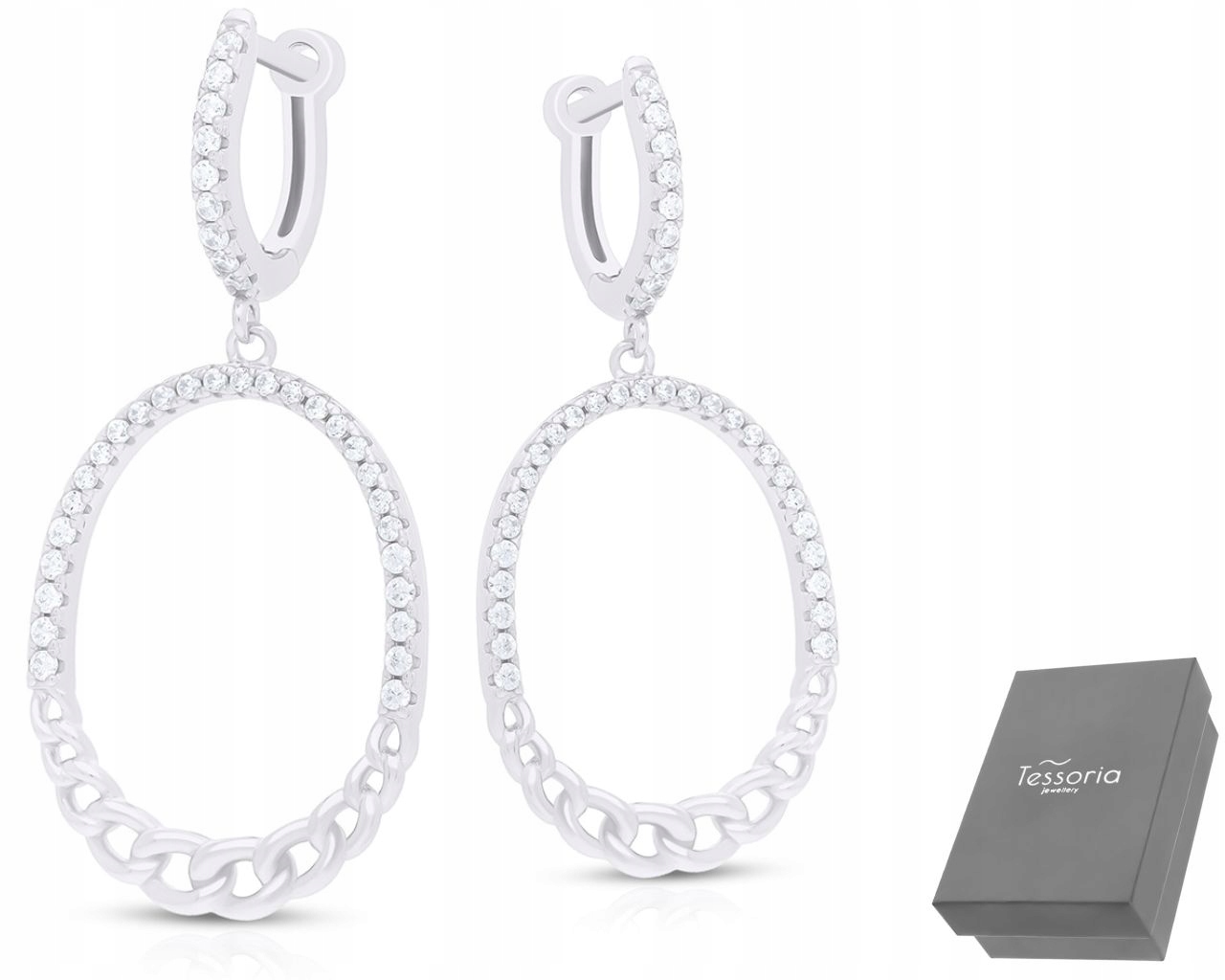 Stříbrné Náušnice Závěsné S Zirkony Anglické Zapínání ryzost 925