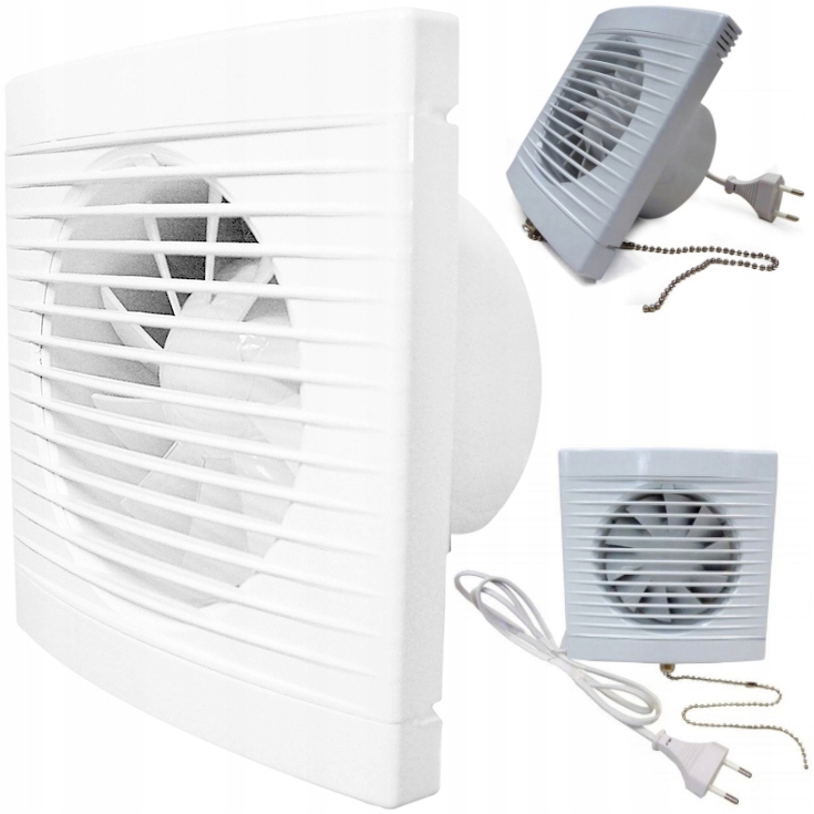 Wentylator Łazienkowy Ścienny Sufitowy Z Wtyczką I Wył. Fi100 Kuchenny