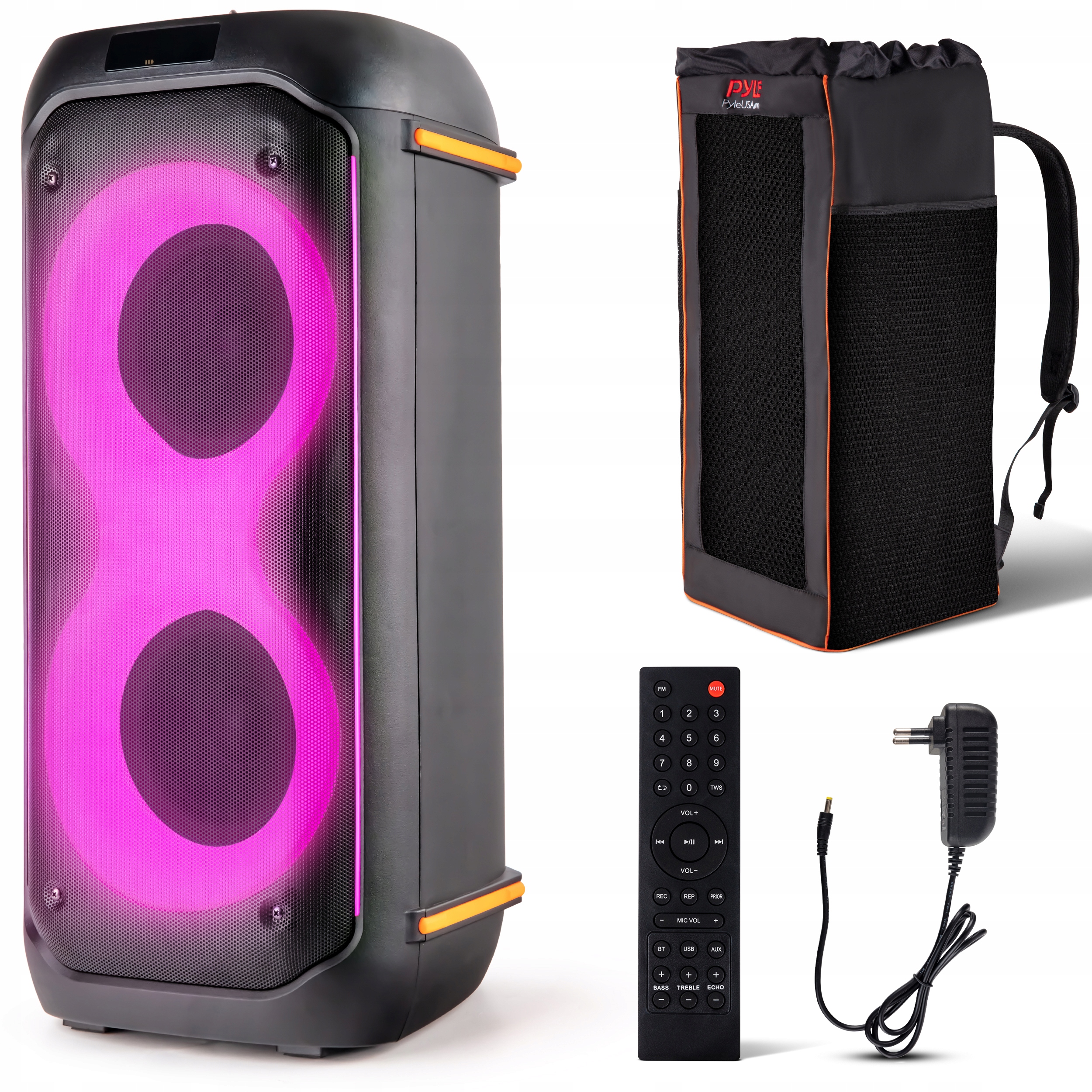 Głośnik Przenośny Bluetooth Duży Karaoke Partybox Mocny Torba Akcesoria