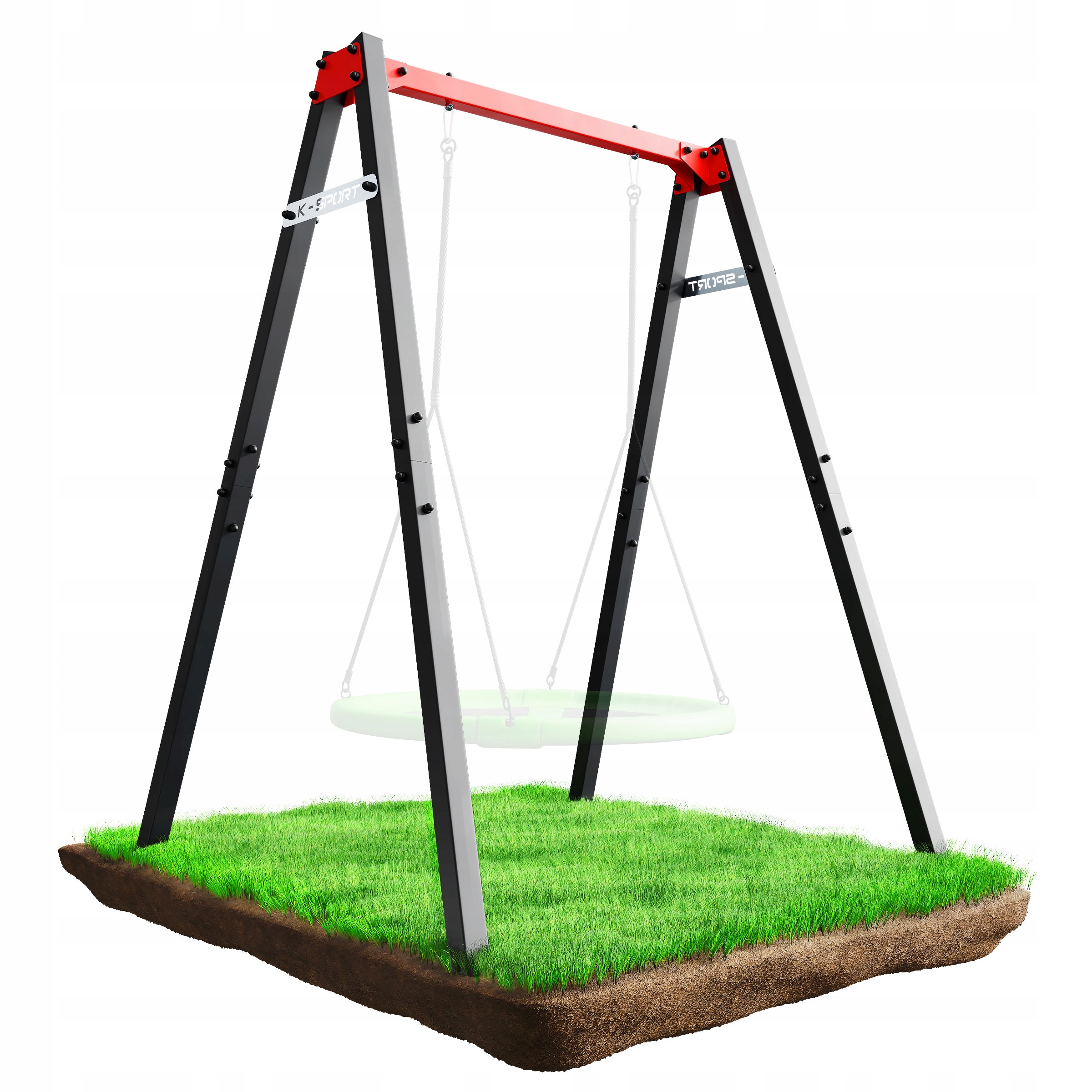 Dvojitá Zahradní Houpačka kovová Rám pro děti Bocianie Hnízdo