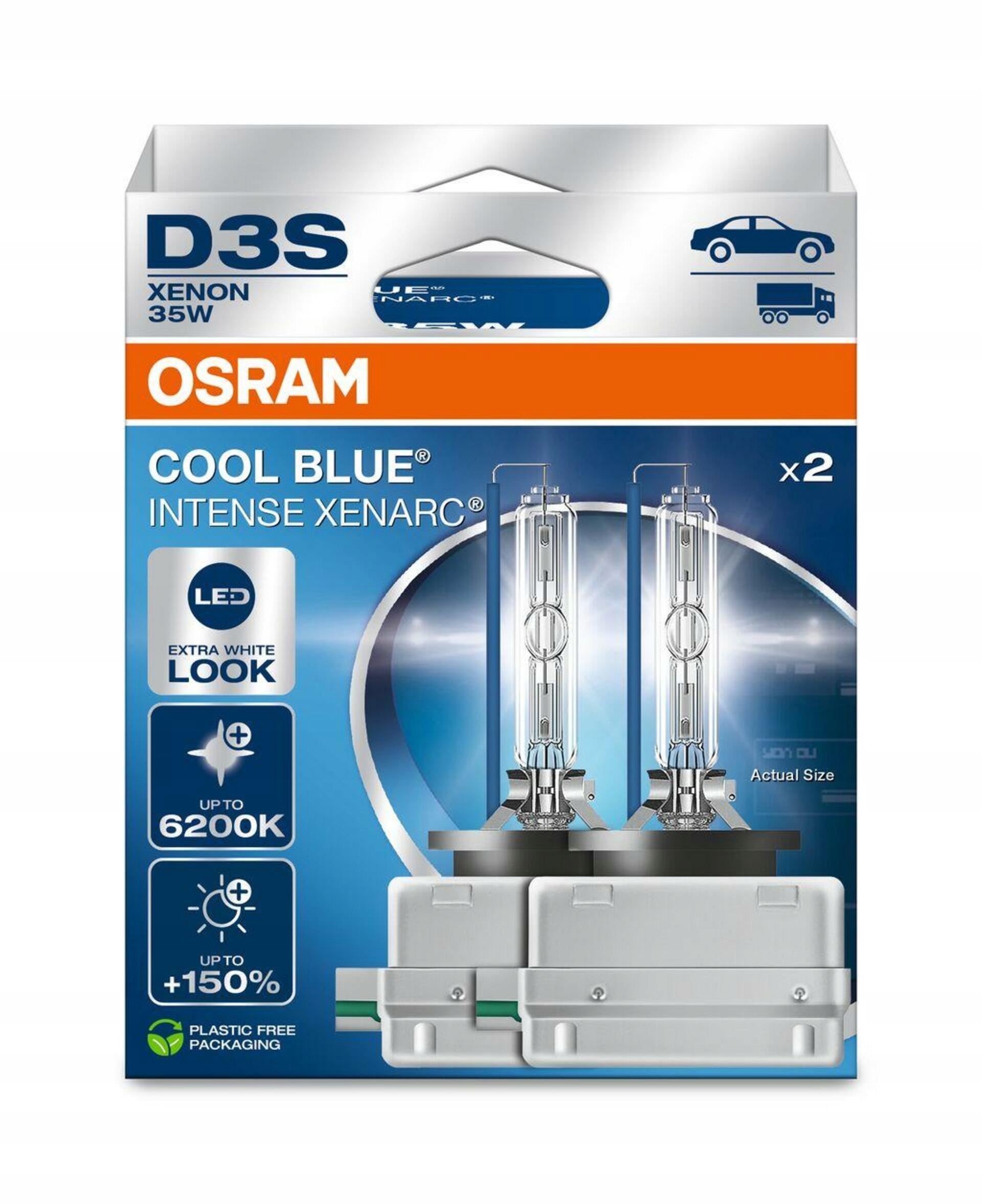 Osram D3S 35W PK32d-5 Xenarc Cool Blue Intense NextGen. 6200K +150% 2ks 663