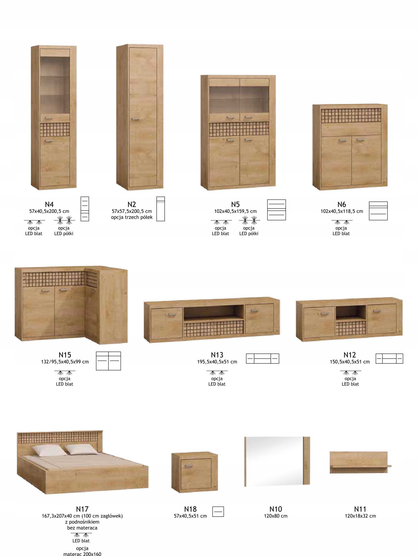 Półwitryna NATURAL N4 DĄB RIBBECK Wykończenie matowe