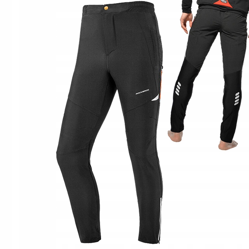 Spodnie rowerowe zimowe ocieplane termoaktywne wiatroodporne elastyczne XXL