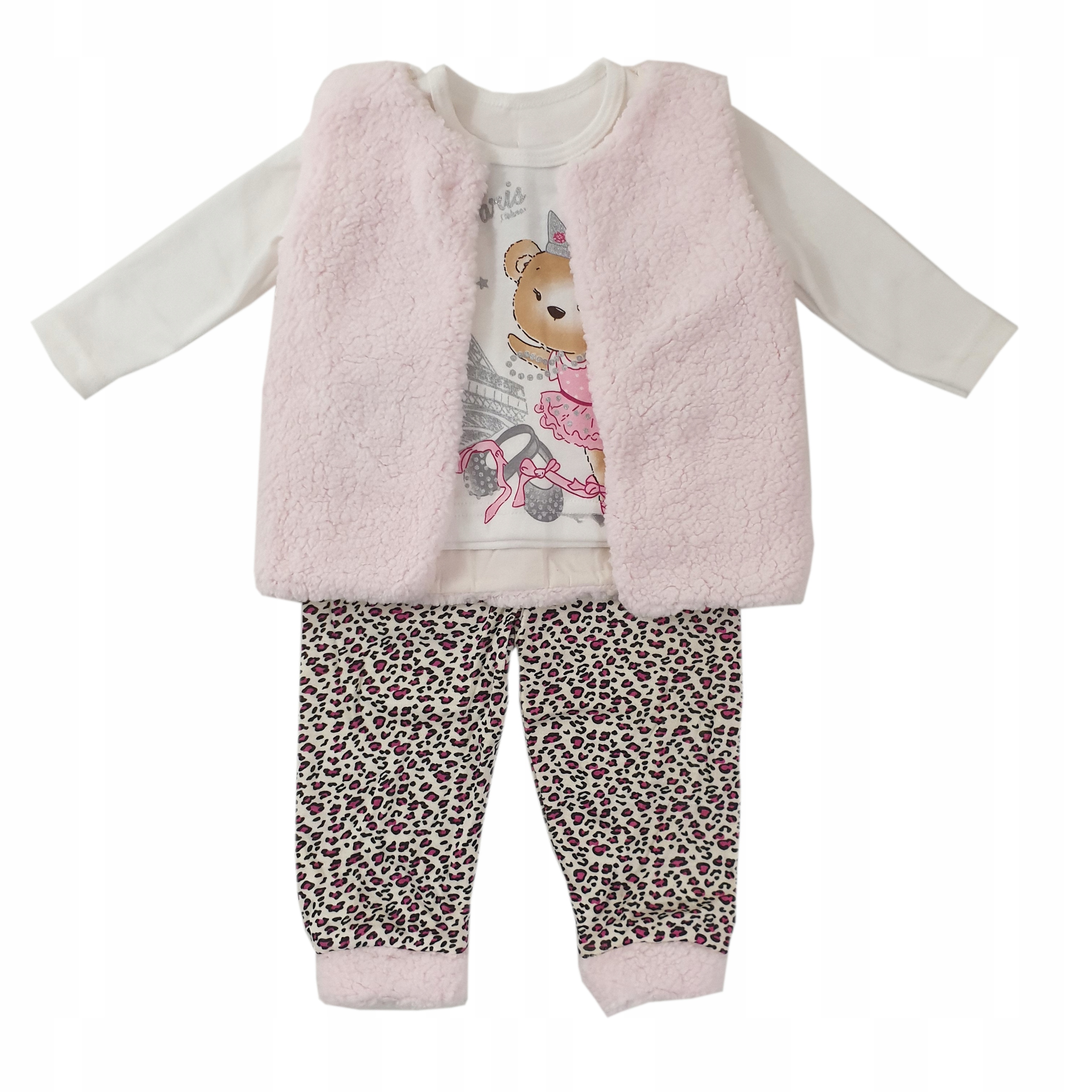 

Komplet dziewczęcy Kamizelka+spodnie+bluzeczka r98