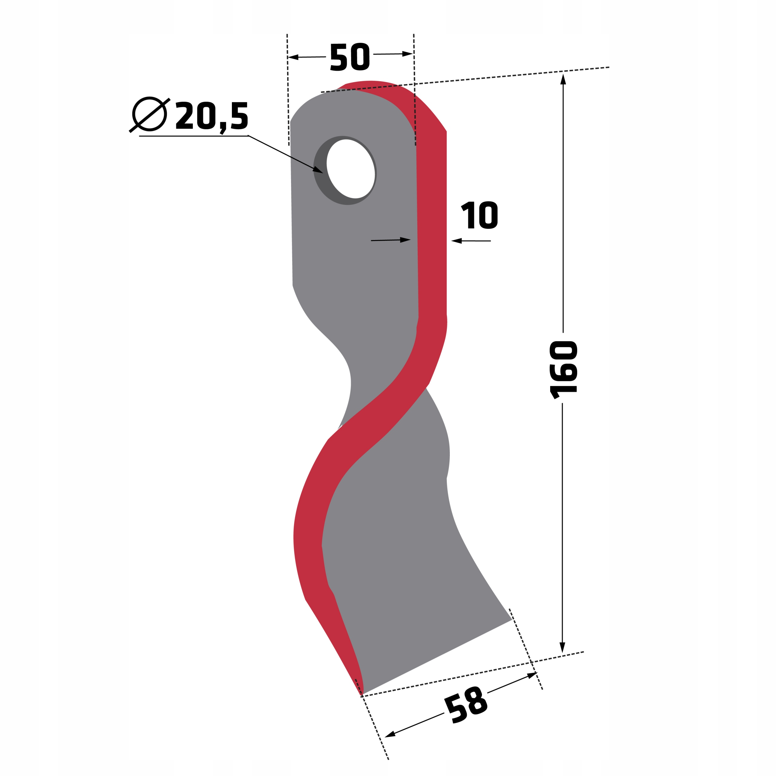 Bijak skręcony 50mm BRN-07 Assaloni Bruni Cosma Przeznaczenie mulczera