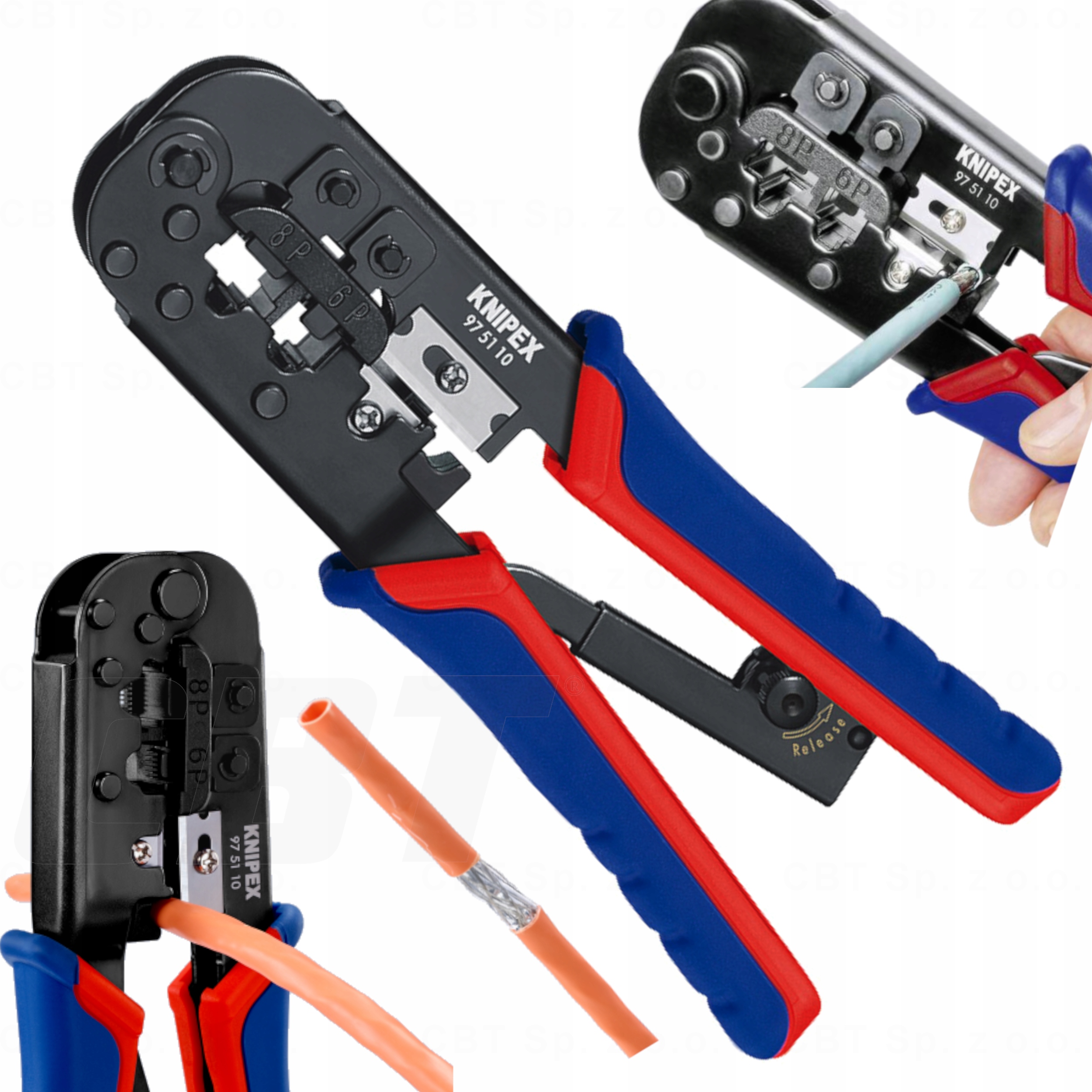 Kleště Na Stlačování Kroucených Spojek A Zástrček RJ45 RJ11 RJ12 190 MM Lisovací