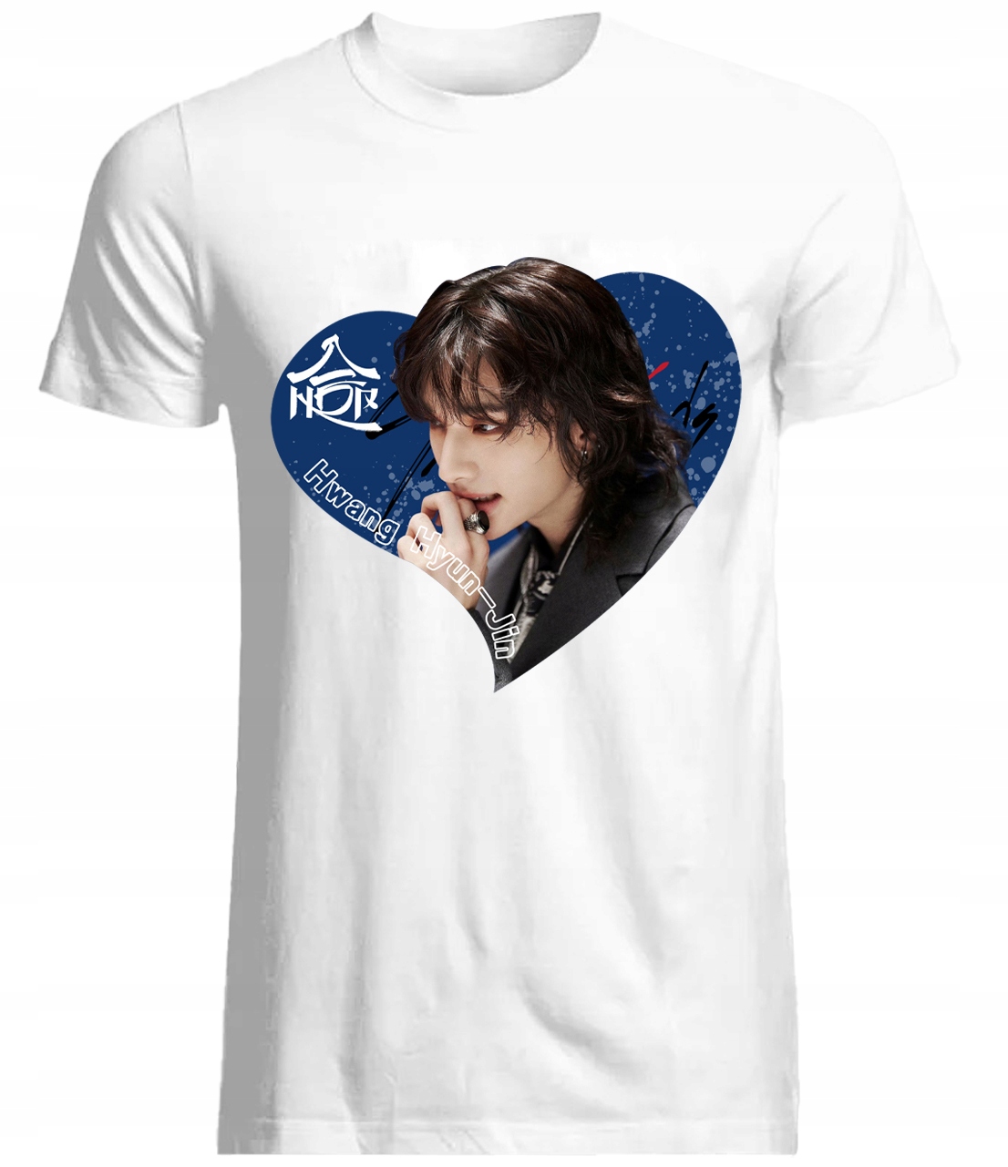 Koszulka Stray Kids Hwang Hyun-Jin 100% Bawełna Biały Wysokiej Jakości M