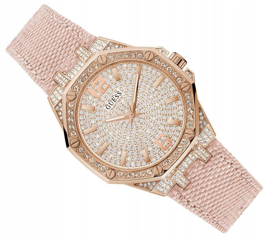Dámské Elegantní Rose Hodinky Guess Shimmer GW0408L3 Zirkony Vodotěsné