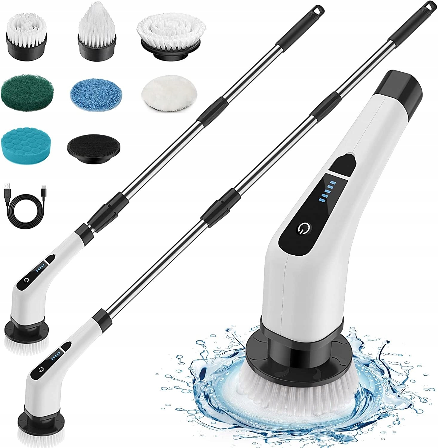 Levně Rotační Mop Elektrický Bezdrátový Čisticí Kartáč 7V1