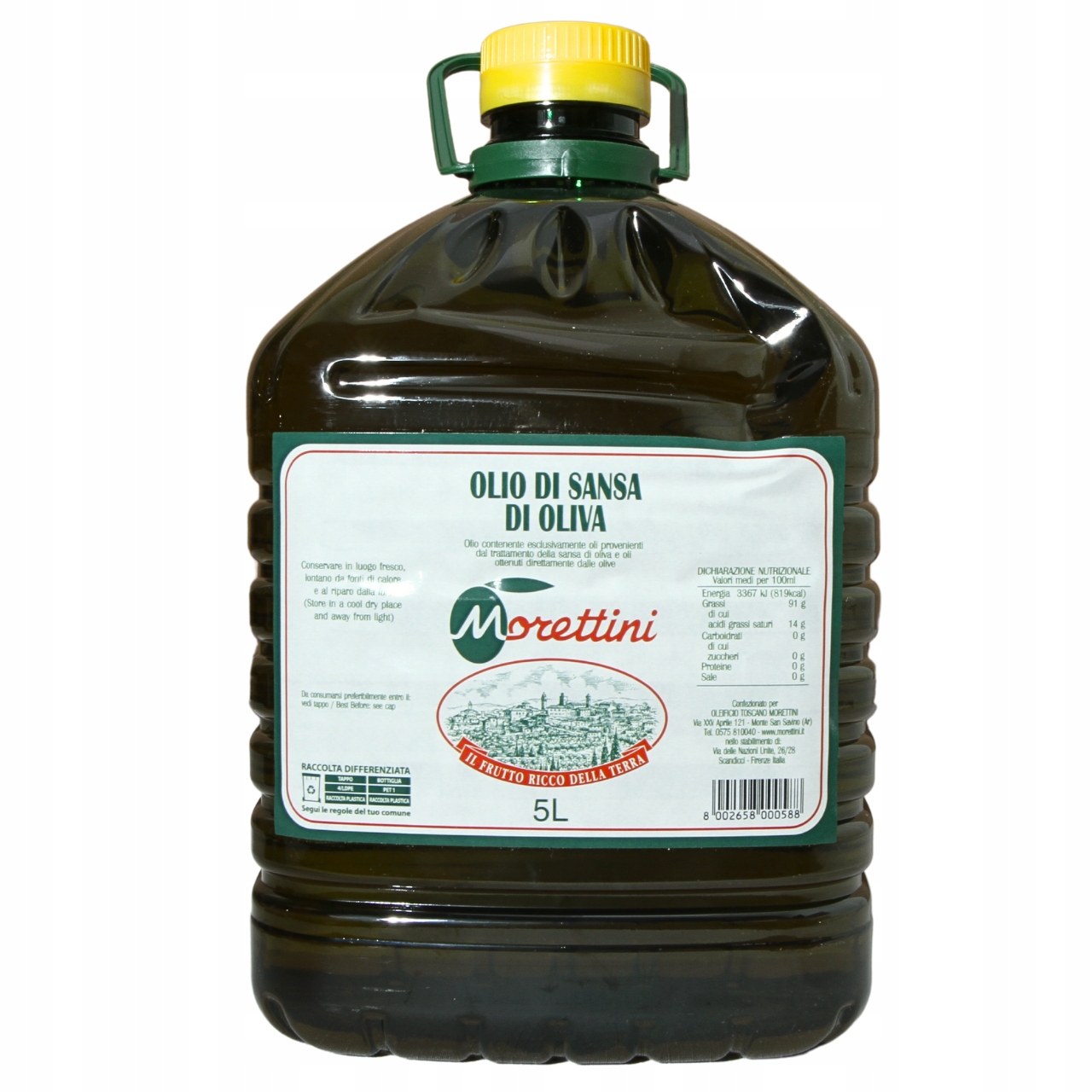 Morettini Olio di Sansa di Oliva Oliwa Butelka Pet 5L Włochy Toskania