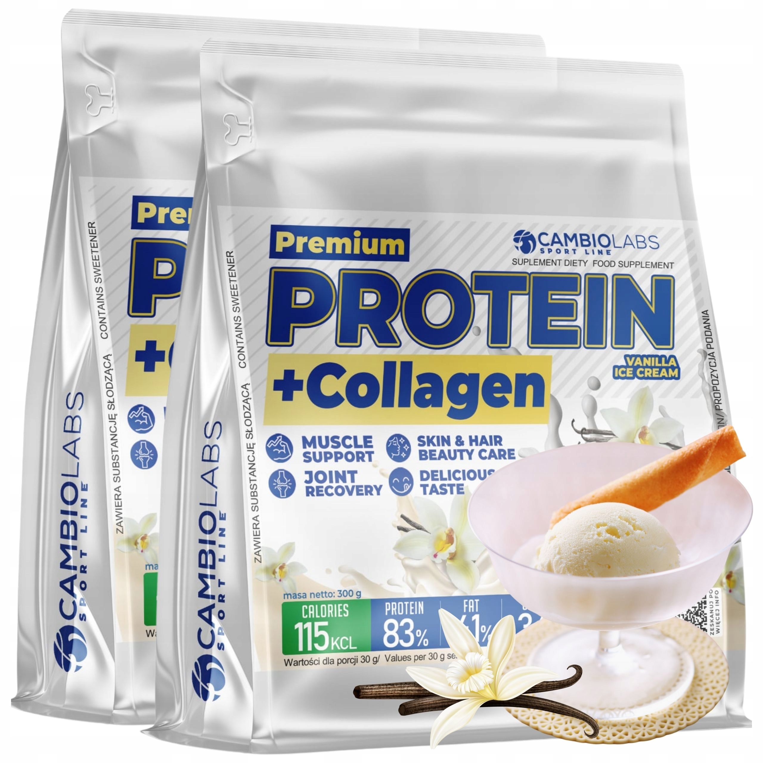 Protein s kolagenem Bílkoviny 600 g Syrovátkový Koncentrát Wpc Vanilkový