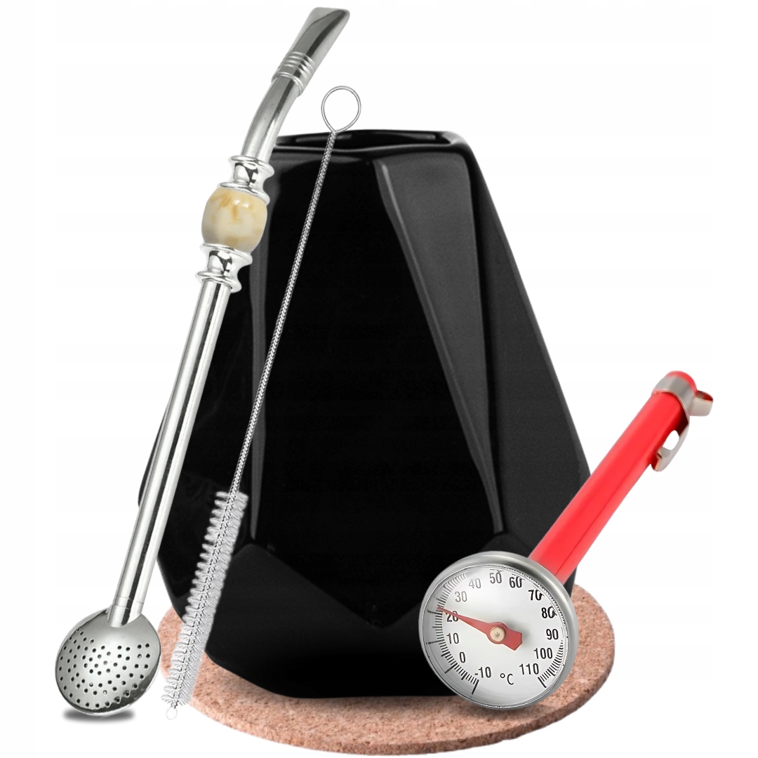 Levně Startovací Sada pro Yerba Mate Černá tykev Krémová bombilla Příslušenství