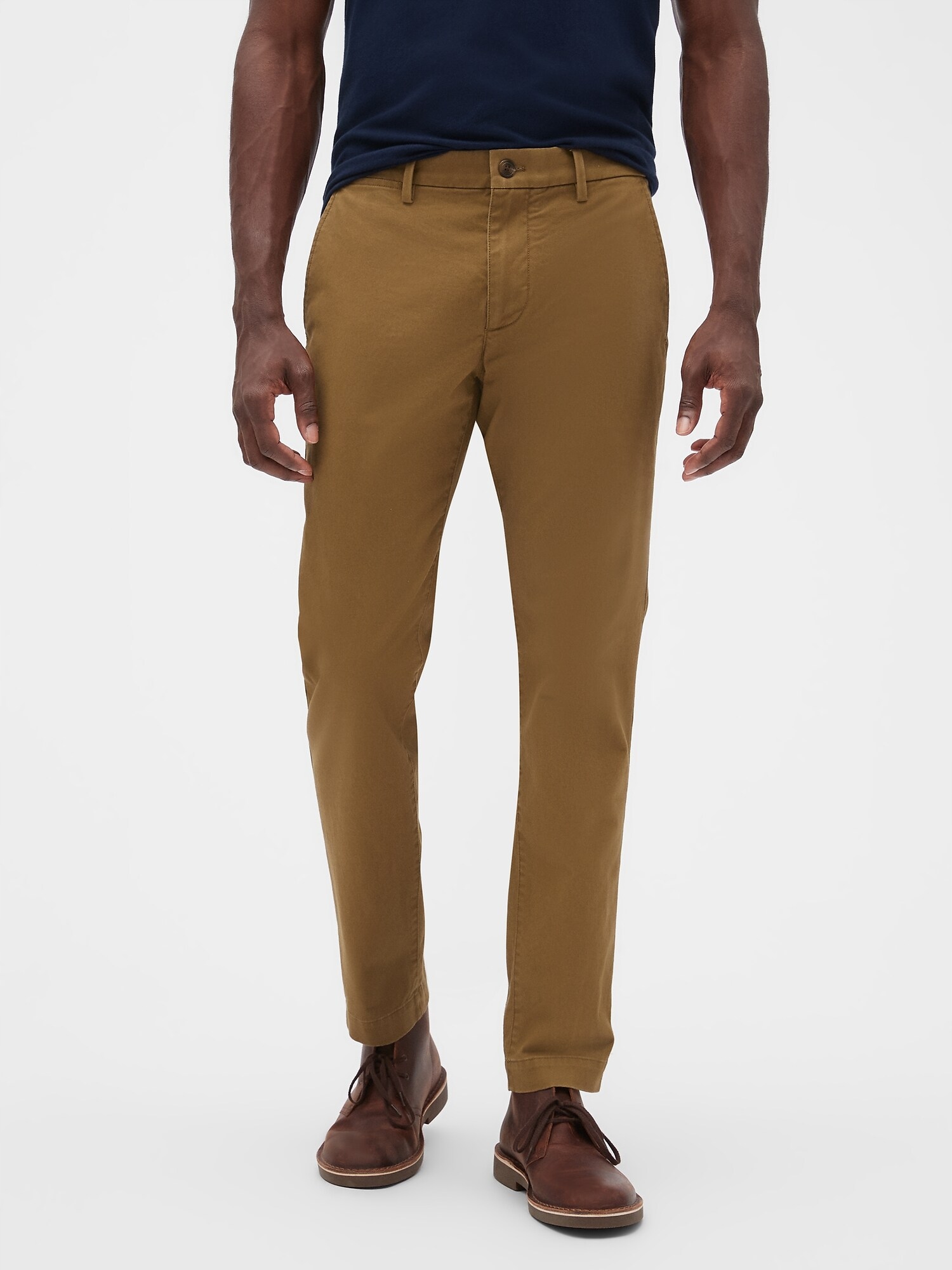 Gap Kalhoty v-essential khaki skinny fit hnědá