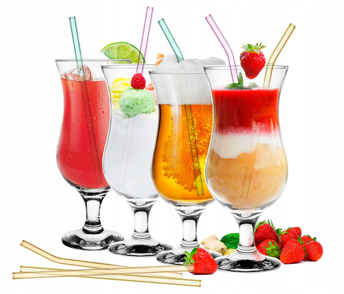 4x KIELISZEK KOKTAJLOWY 420 ml + 8x RURKI SZKLANE Kod producenta 5903772917949