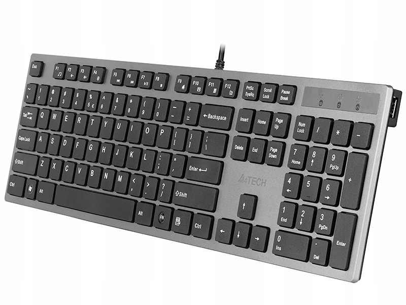 

Płaska Wyspowa Klawiatura A4TECH KV-300H 2xHUB Usb