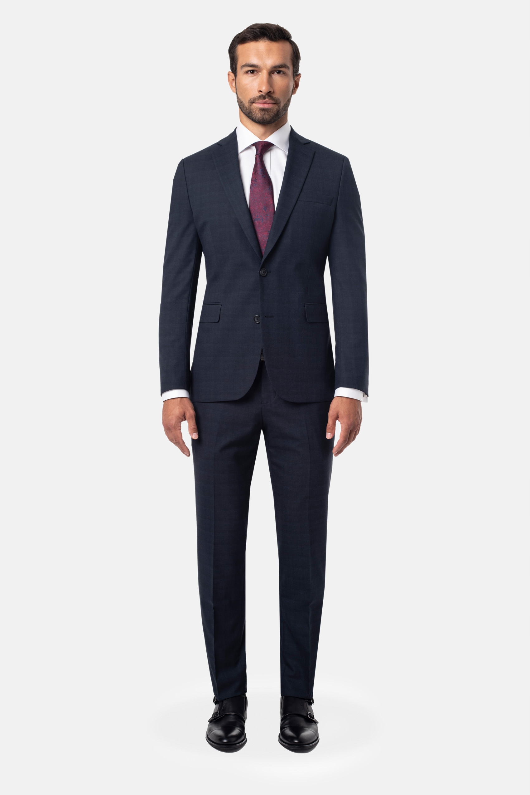 Garnitur Męski Badia 315 W Kartę Slim Fit Granatowy 170 104 94