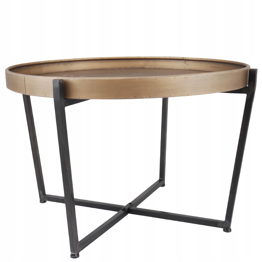 

Stolik Metalowy Z Tacą Brązowy Ze Stojakiem LOFT80