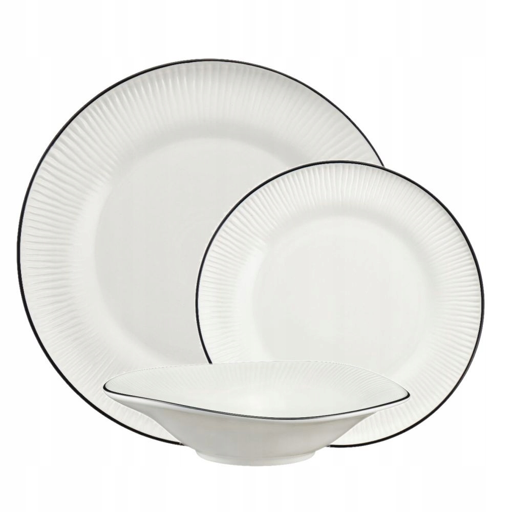 Villa Italia Sada porcelánových tanierov pre 6 osôb Bonita Black