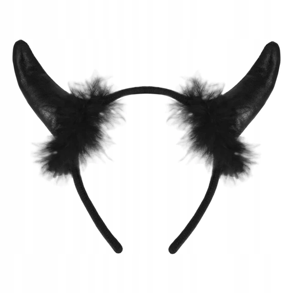 Opaska na Wieczór Panieński Diablica Rogi Diablicy czarne z futerkiem 1 szt