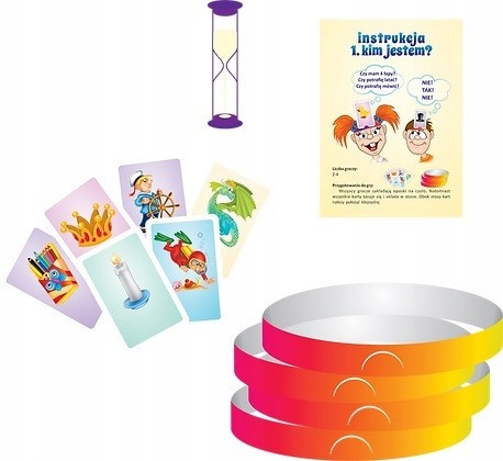 KIM JESTEM ?GRA ZGADYWANKA ZGADNIJ KIM JESTEŚ Materiał karton