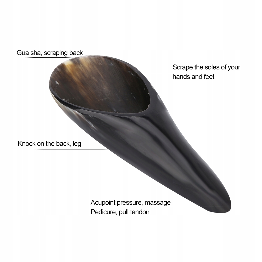 MASAŻER DO CIAŁA NATURALNY RÓG WOŁU GUA SHA PŁYTKA Marka bez marki