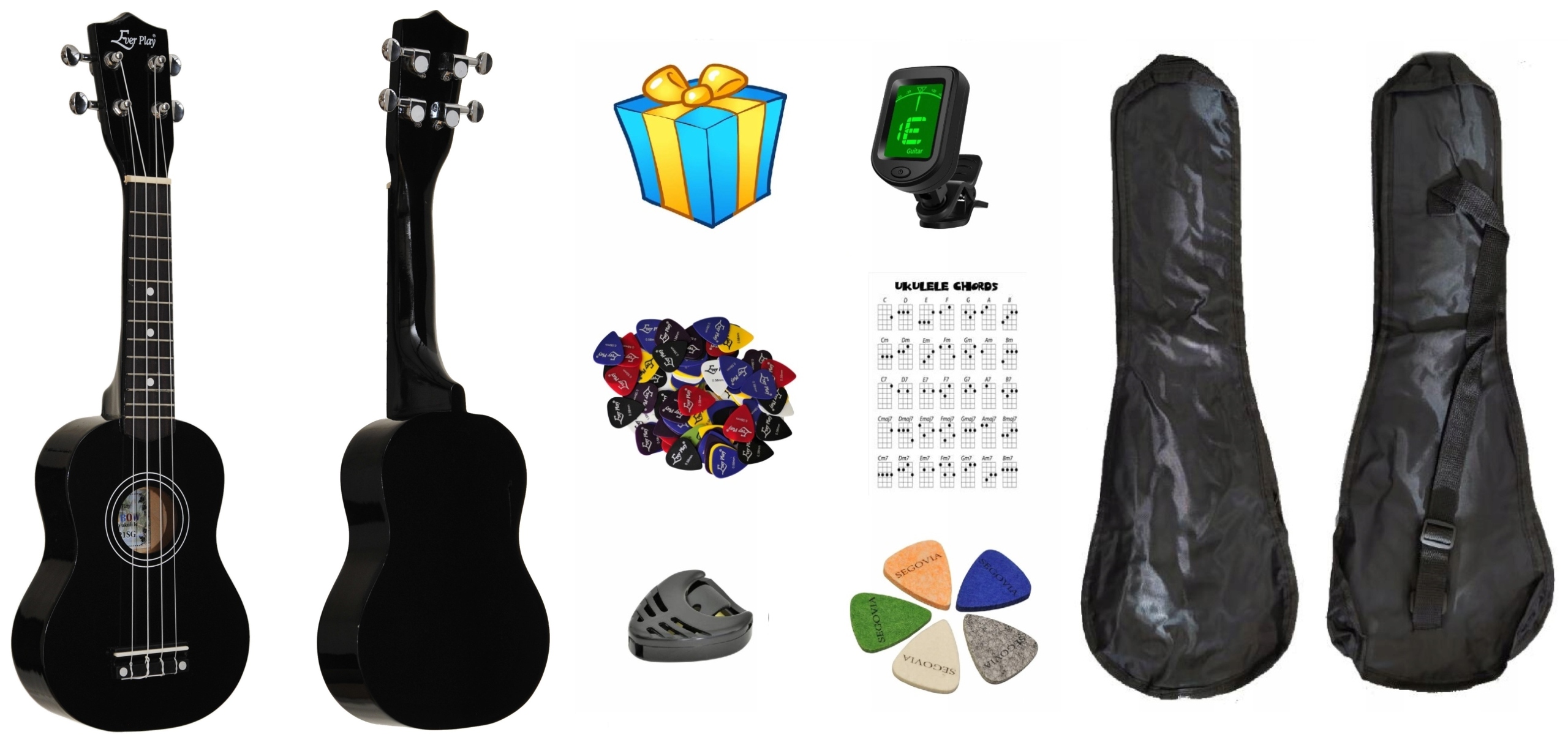 UKULELE SOPRANOWE UC-21 SG BLACK AKCESORIA + GRATIS - PROMO