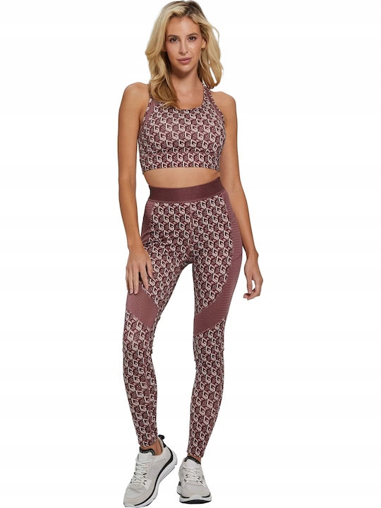 Guess Vzorované Legíny Se Síťkou Ve Sportovním Stylu Xs Gga