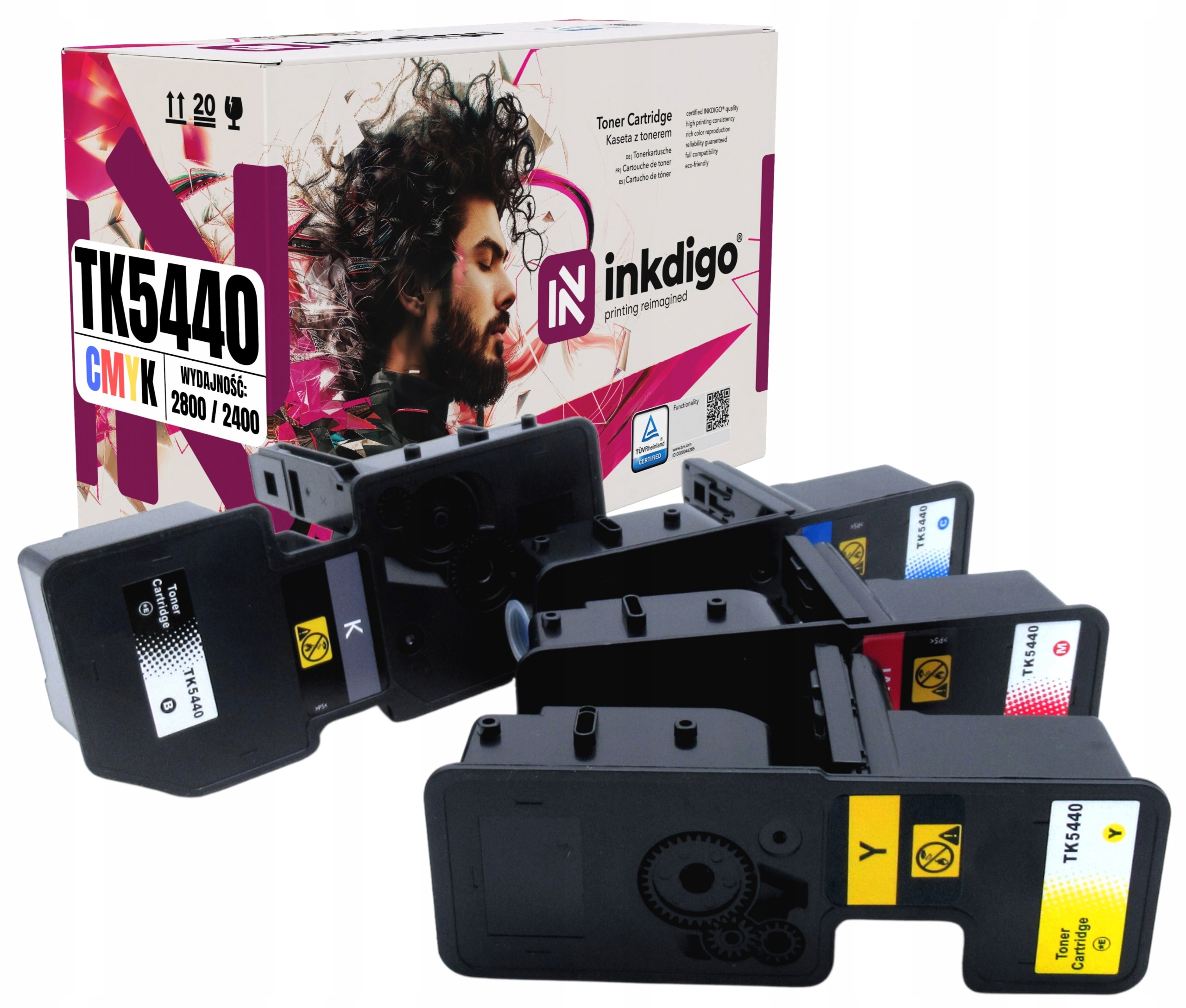 4x náhradní toner pro Kyocera Ecosys Ma 2100 Pa 2100 kompatibilní s TK5440 Cmyk