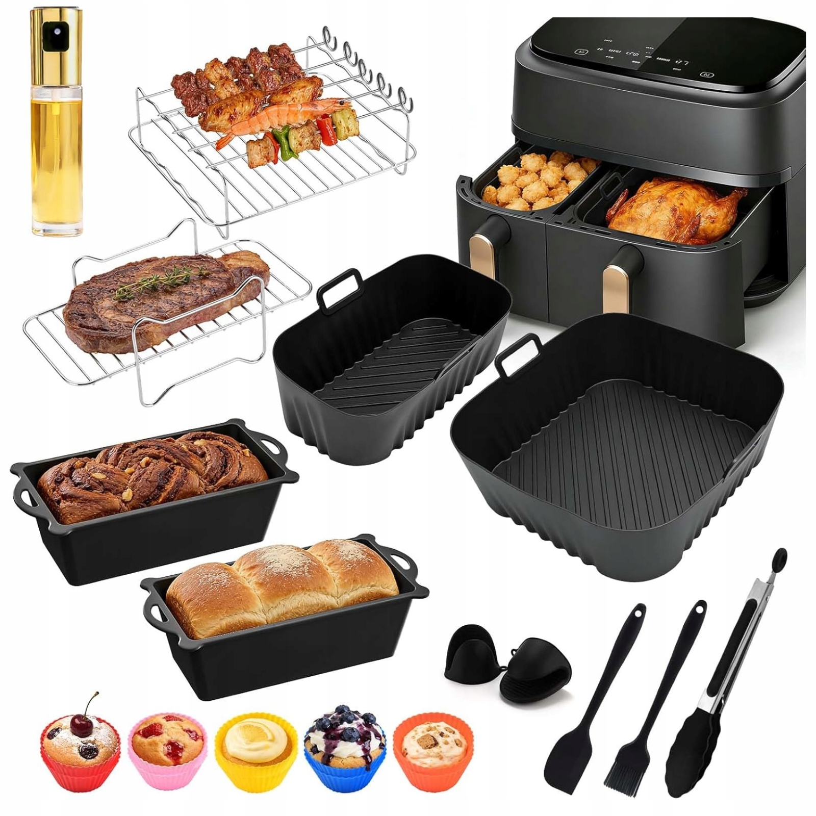 Velká Sada Příslušenství K Fritéze 23V1 Olejový Sprej Airfryer
