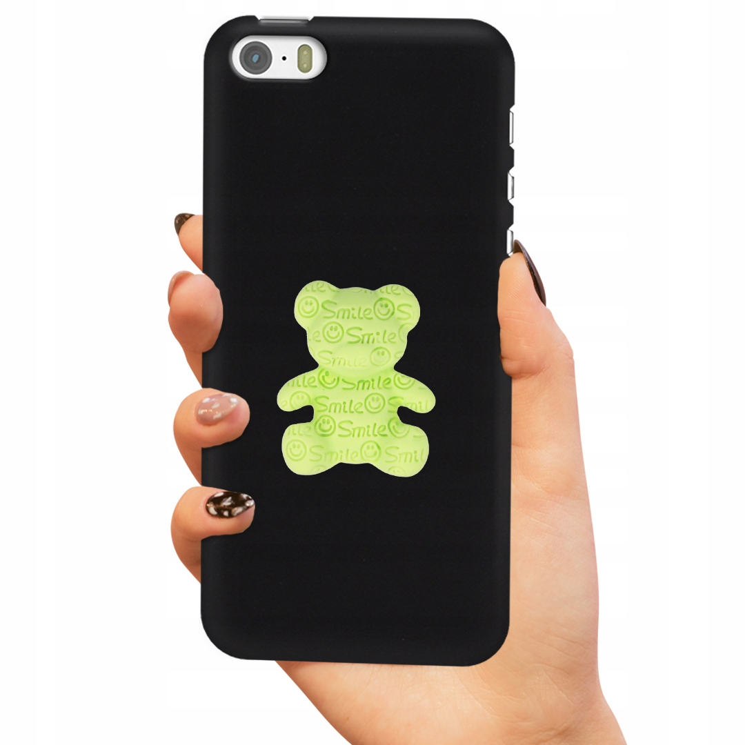 Pouzdro Pro Matný Iphone 5G Case Medvídek Smile Zelený 3D