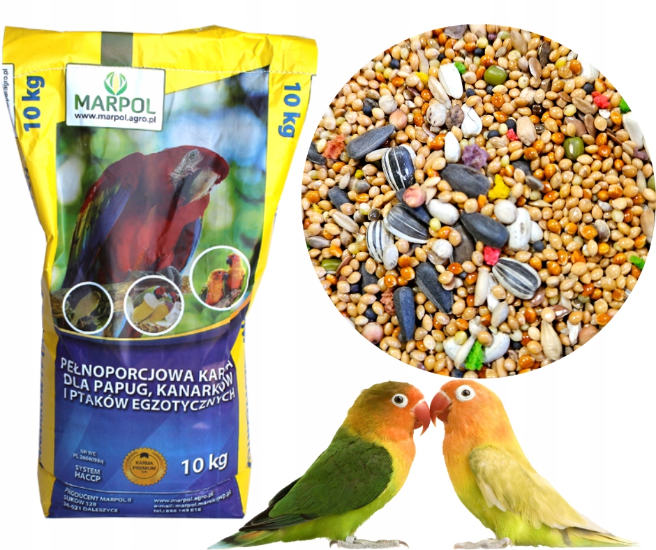 Krmivo Krmná Směs Pro Malé A Střední Papoušky, Andulky, Korely A Další, 10 Kg