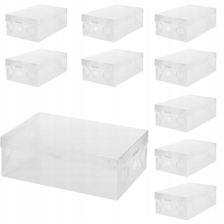 

10 x Pudełko Na Buty Pojemnik Organizer Z Klapą