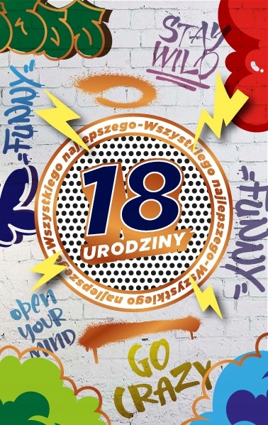 

na 18 urodziny Kartka z życzeniami W1