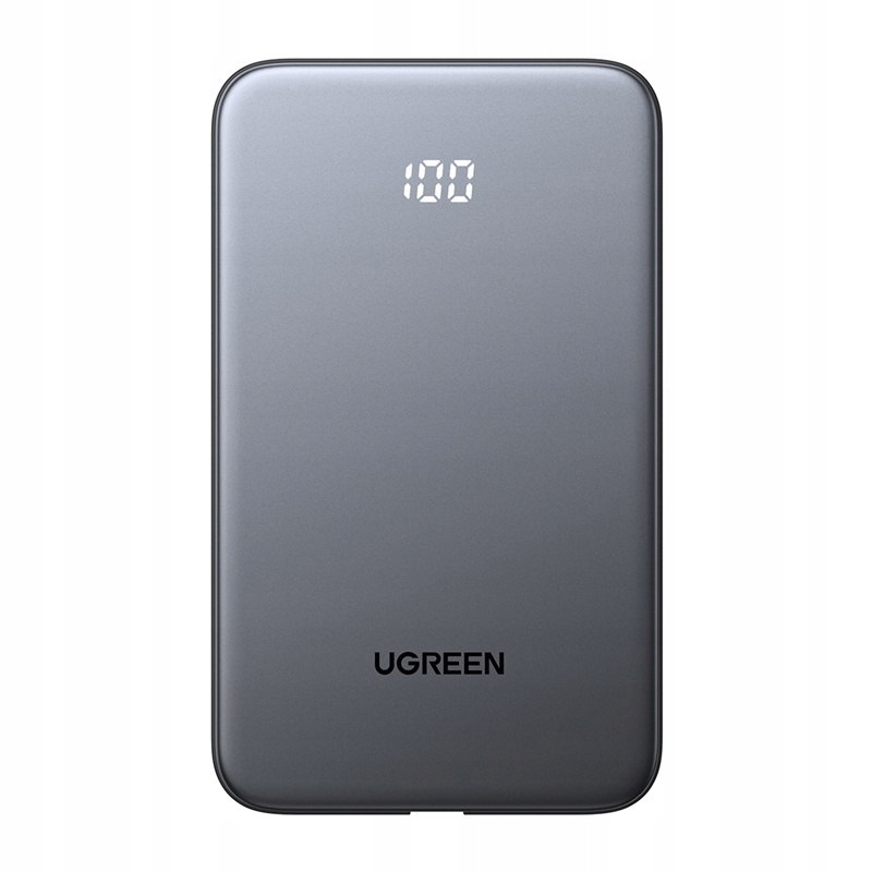 Powerbank 10000mAh Ugreen PB526 Usb Usb- C, 20W, wbudowany kabel (szary)