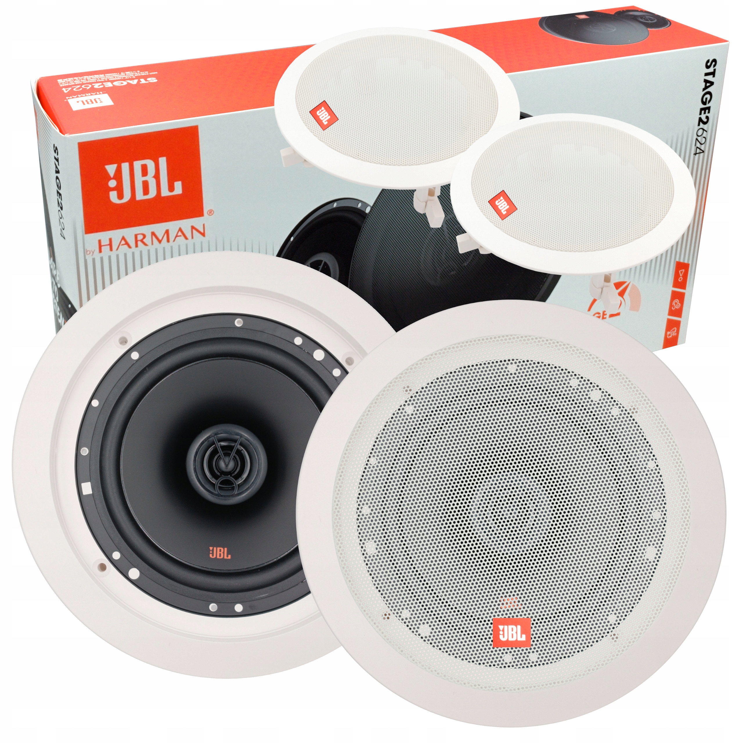2x GŁOŚNIKI SUFITOWE JBL do restauracji gabinetu siłowni biura pokoju