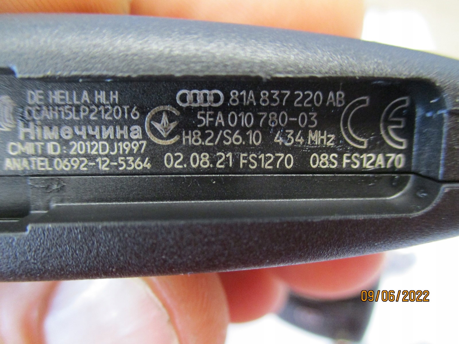 key ignition lock cylinder AUDI Q2 81A 81A837220AB