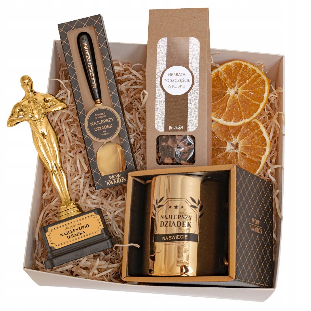 Dárek Pro Dědečka Dárkový Koš Zlatá Soška Hrnek Na Den Dědečka