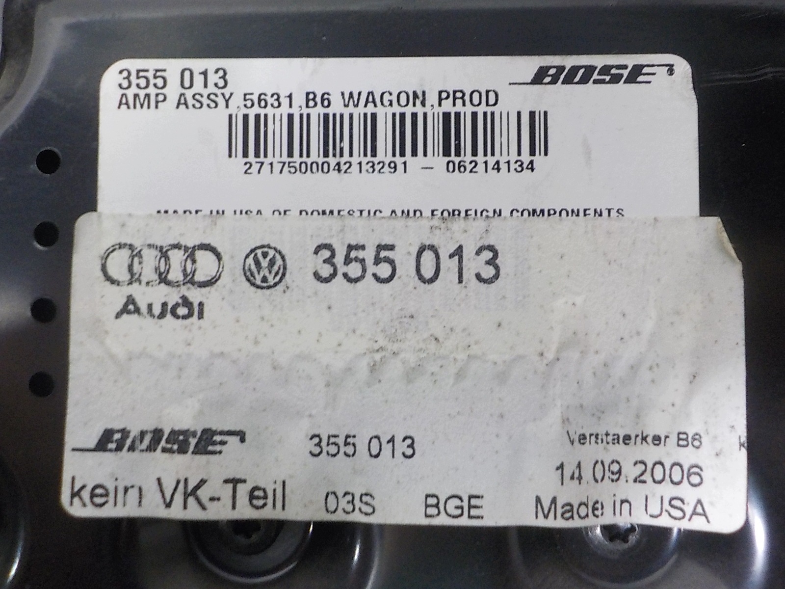 AUDI A4 B7 amplifier 355013 AMP ASSY 5631
