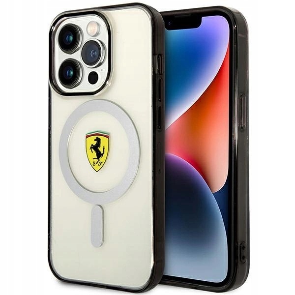 Etui Ferrari Outline MagSafe na iPhone 14 Pro przezroczyste