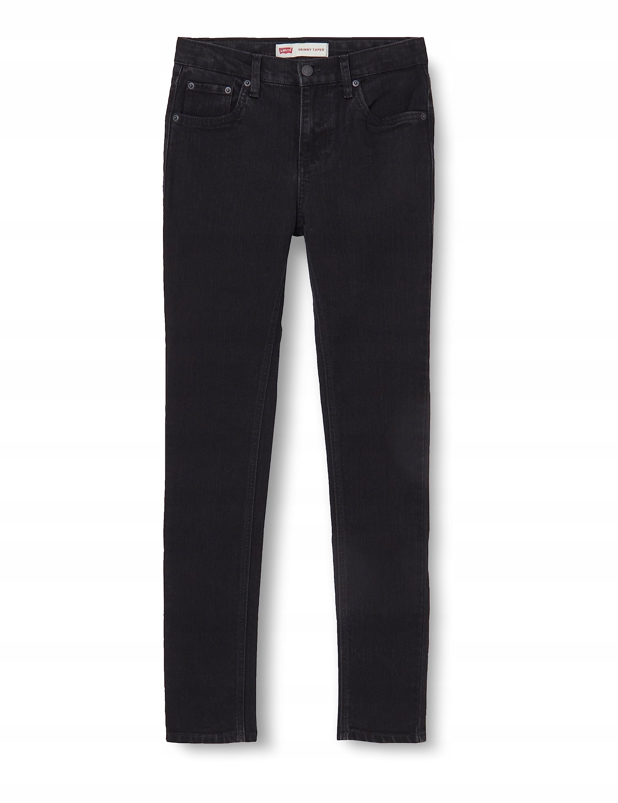 Levi's Jeansy Dziecięce Skinny Czarne Gładkie Z Kieszeniami 164 7AG